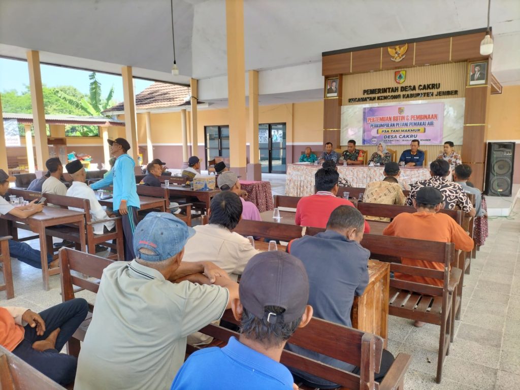 PERTEMUAN RUTIN & PEMBINAAN PERKUMPULAN PETANI PEMAKAI AIR P3A TANI MAKMUR DESA CAKRU